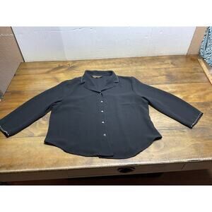 Double D Ranch Western Studded Button Up Black Size large